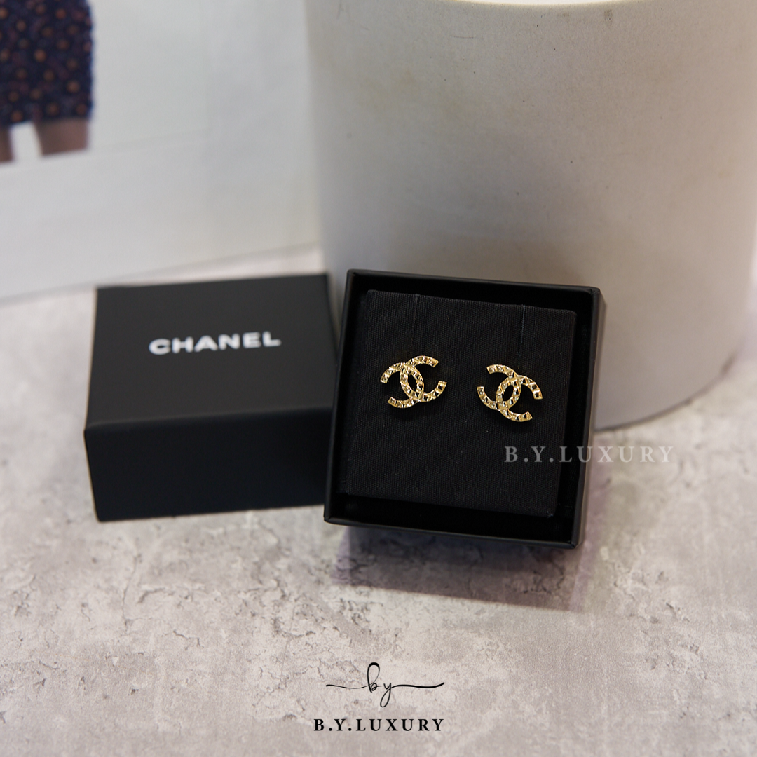 全新現貨 CHANEL CC Earrings ABD035 淡金耳環