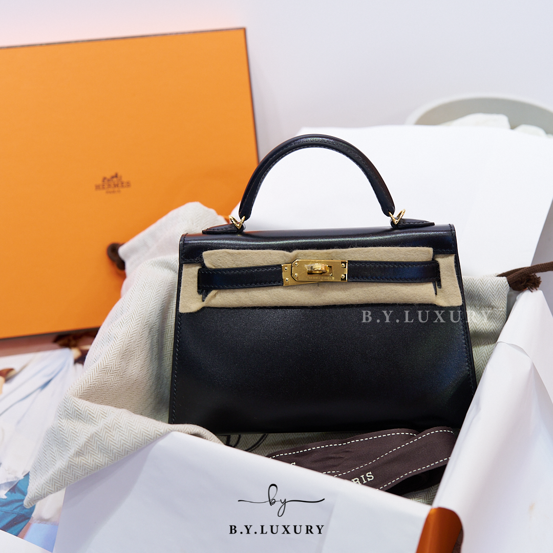 全新現貨 HERMES Mini Kelly II MK2 Box 89 Noir GHW