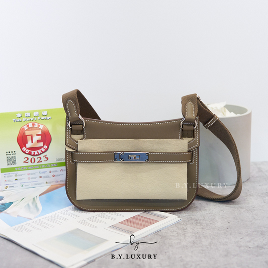 全新現貨 HERMES Mini Jypsiere Swift 18 Etoupe 大象灰 銀扣