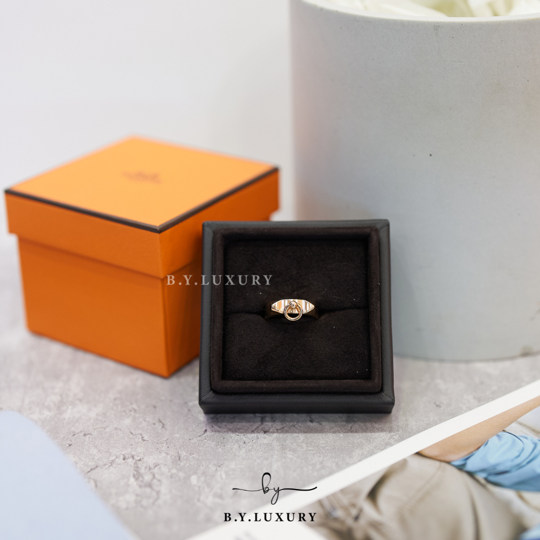 全新現貨 HERMES CDC Collier de chien ring small model 51 玫瑰金 戒指
