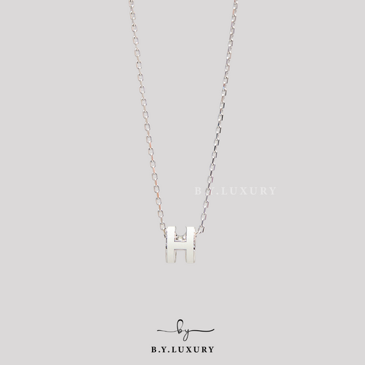 全新現貨 HERMES Mini Pop H Pendant 白 銀 頸鏈