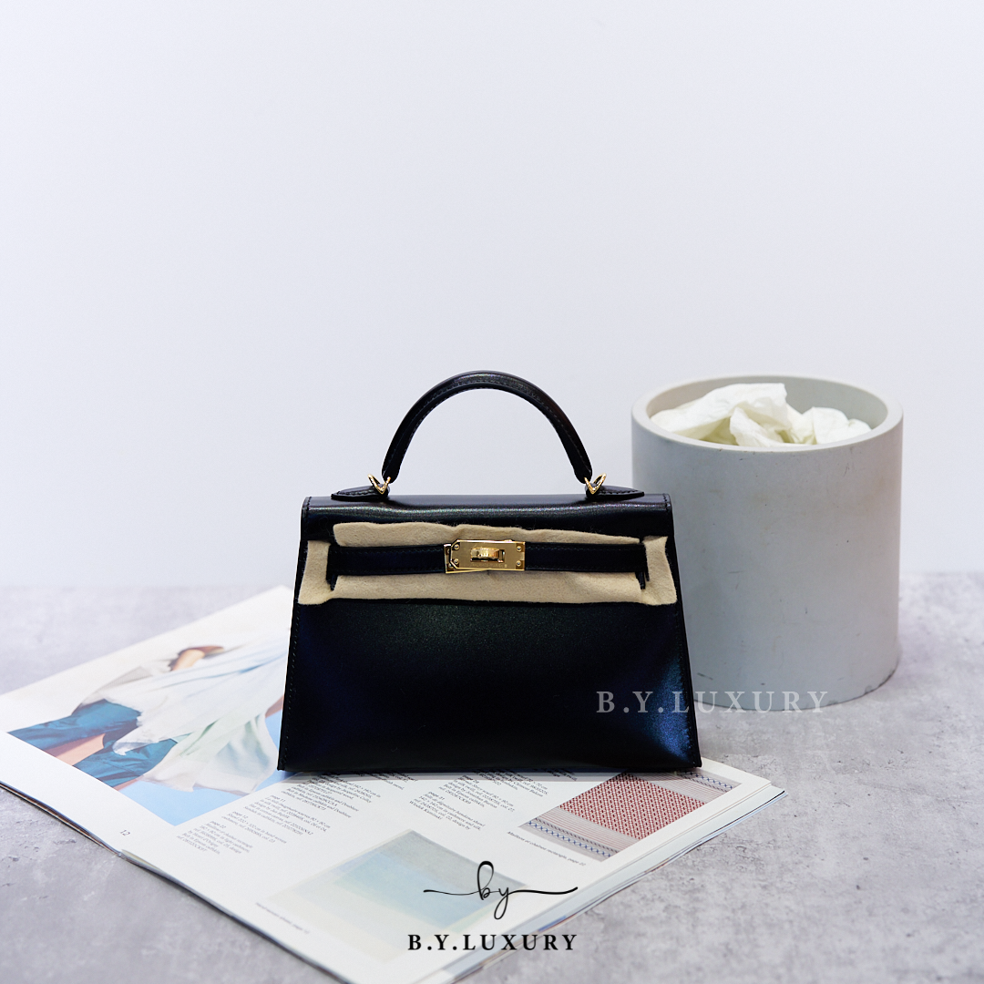 全新現貨 HERMES Mini Kelly II MK2 Box 89 Noir GHW
