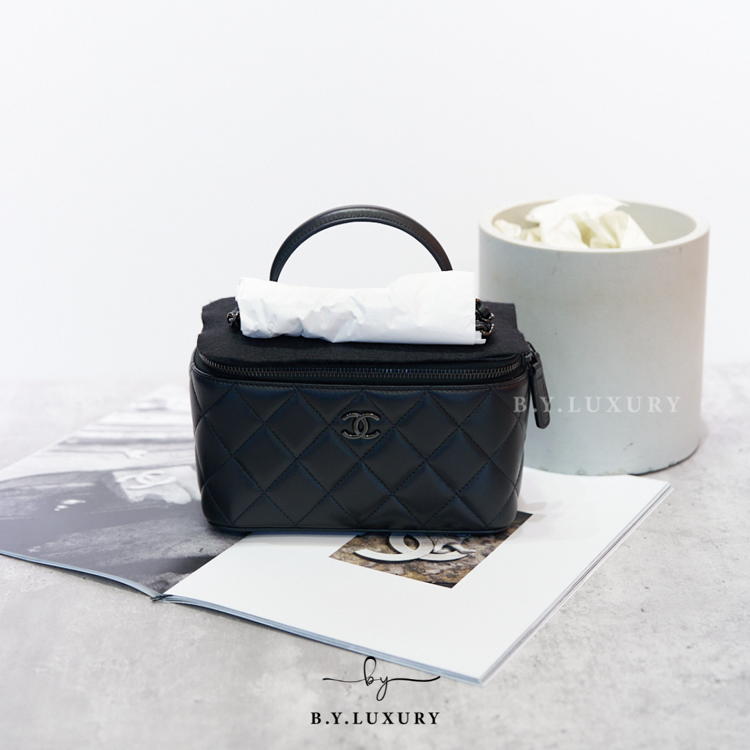 全新現貨 CHANEL Vanity Case So Black 手柄長盒子 盒子包 AP2199