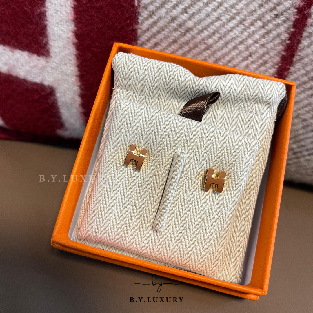 全新現貨 HERMES Mini Pop H Earrings 2024新色 金棕 金 頸鏈