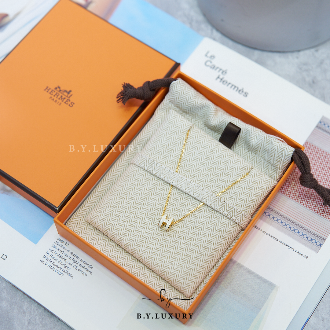 全新現貨 HERMES Mini Pop H Pendant 白 金 頸鏈