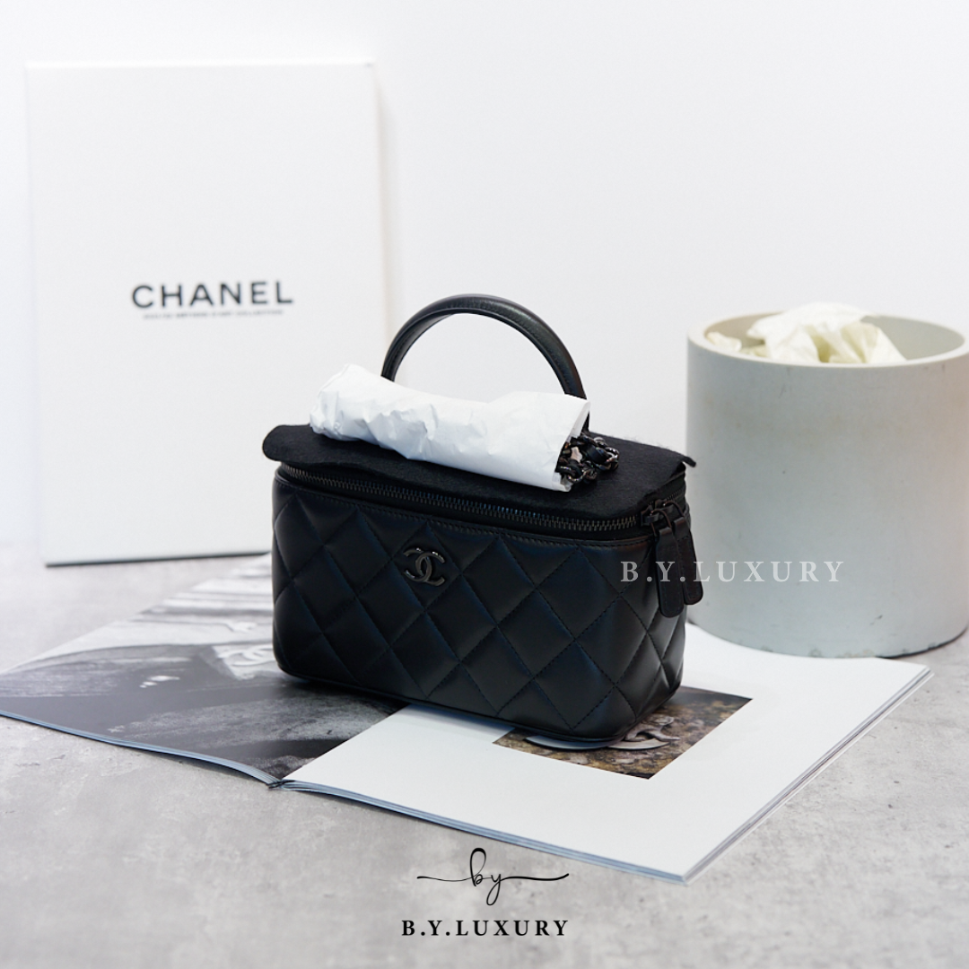 全新現貨 CHANEL Vanity Case So Black 手柄長盒子 盒子包 AP2199
