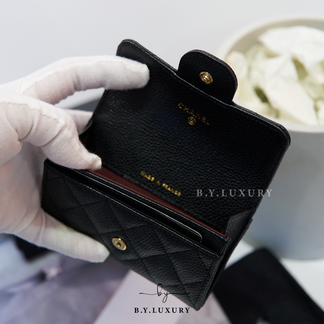 全新現貨 CHANEL Card Holder 黑 牛皮 金扣 卡片套 AP0214
