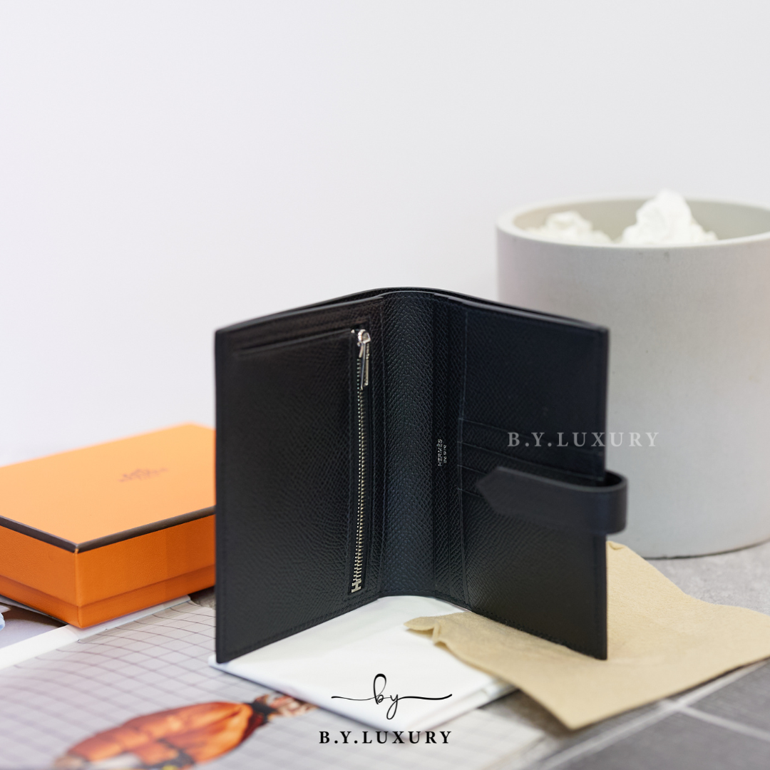 全新現貨 HERMES Bearn Compact Wallet Epsom So Black