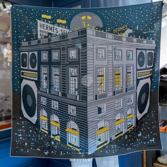 全新現貨 HERMES Faubourg Party Scarf 100 方型絲巾