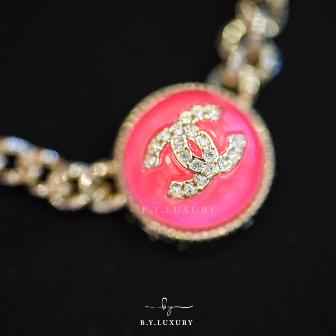 全新現貨 CHANEL Necklace 水鑽 淡金 頸鏈 AB7802