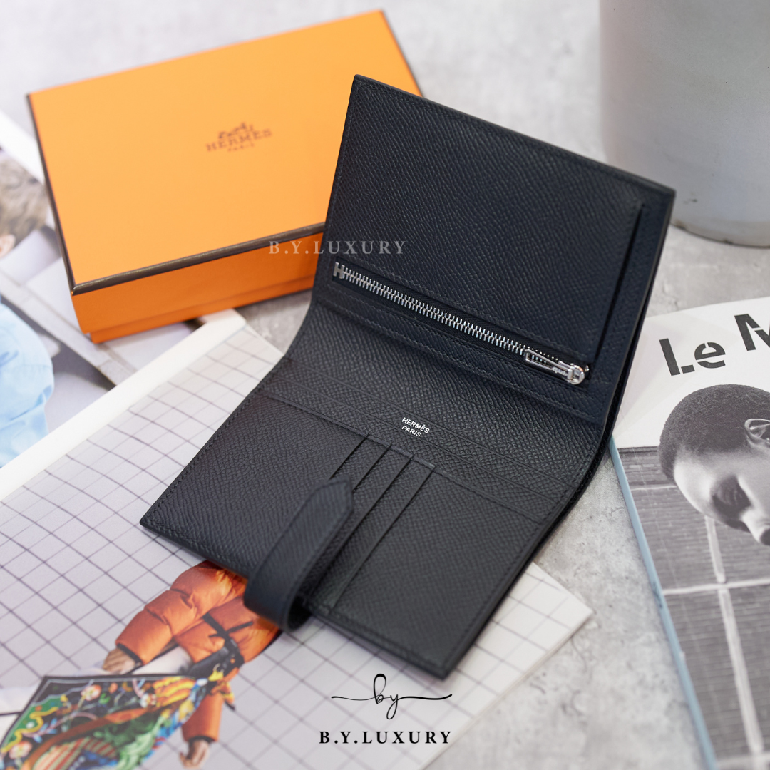 全新現貨 HERMES Bearn Compact Wallet Epsom So Black