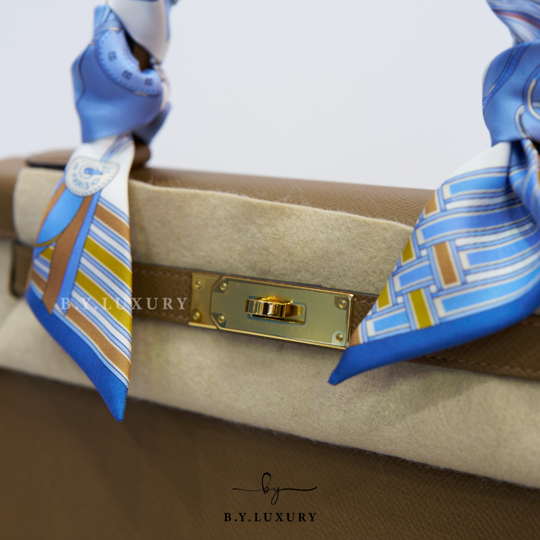 全新現貨 HERMES Kelly 28 Epsom 3G 栗子色 金扣