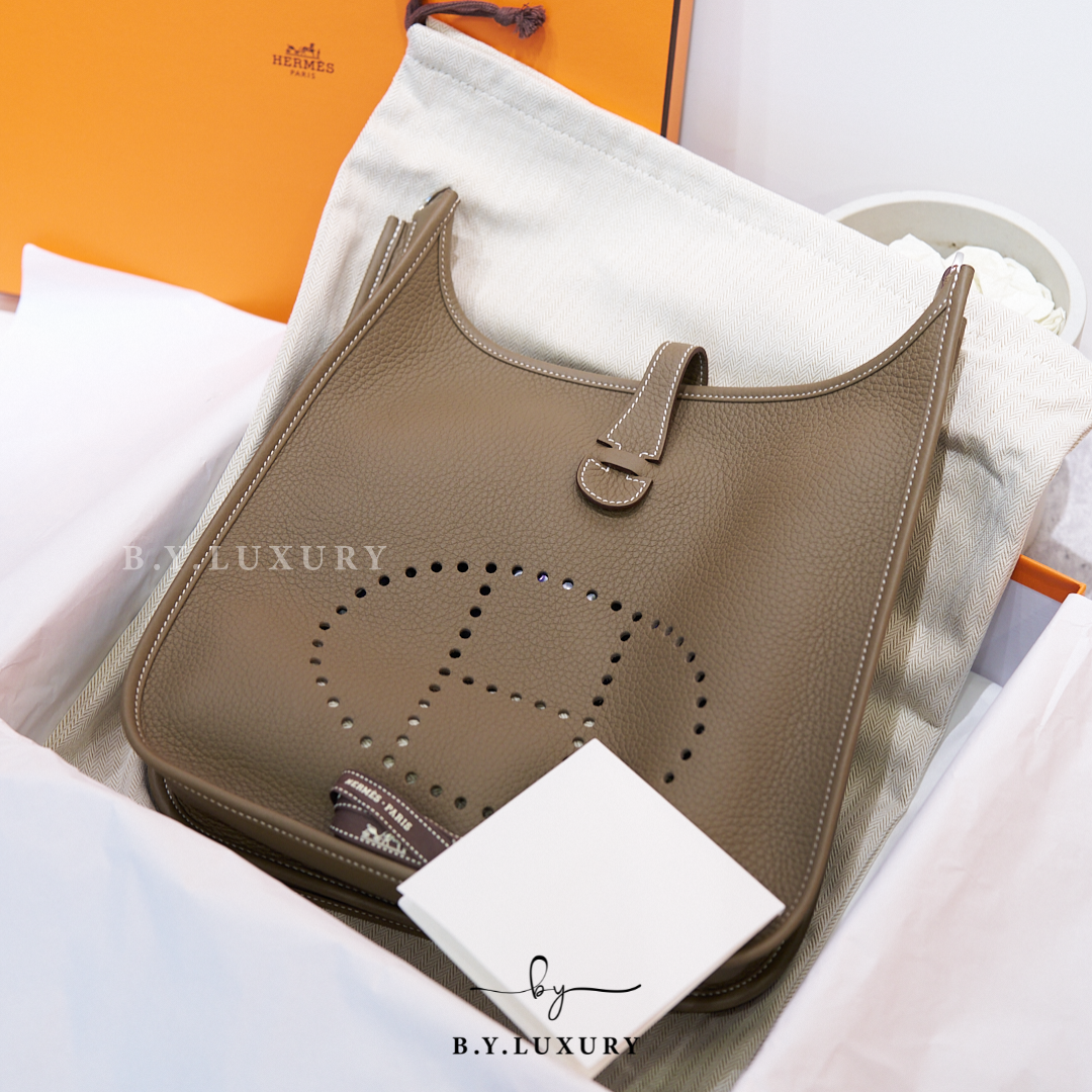 全新現貨 HERMES Evelyne 29 TC Etoupe PHW