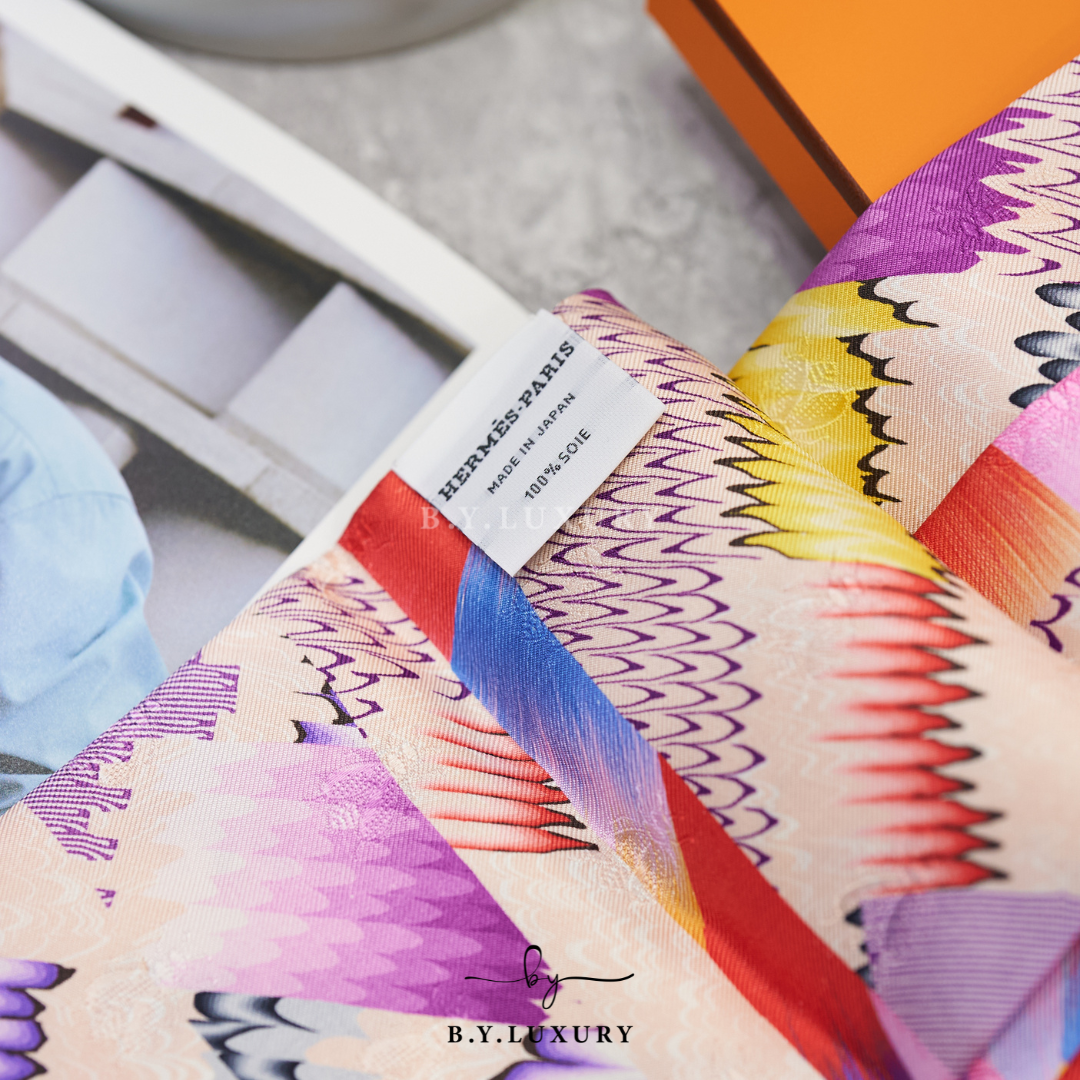 全新現貨 HERMES Marble Silk fringed muffler scarf 日本製 真絲 頸巾