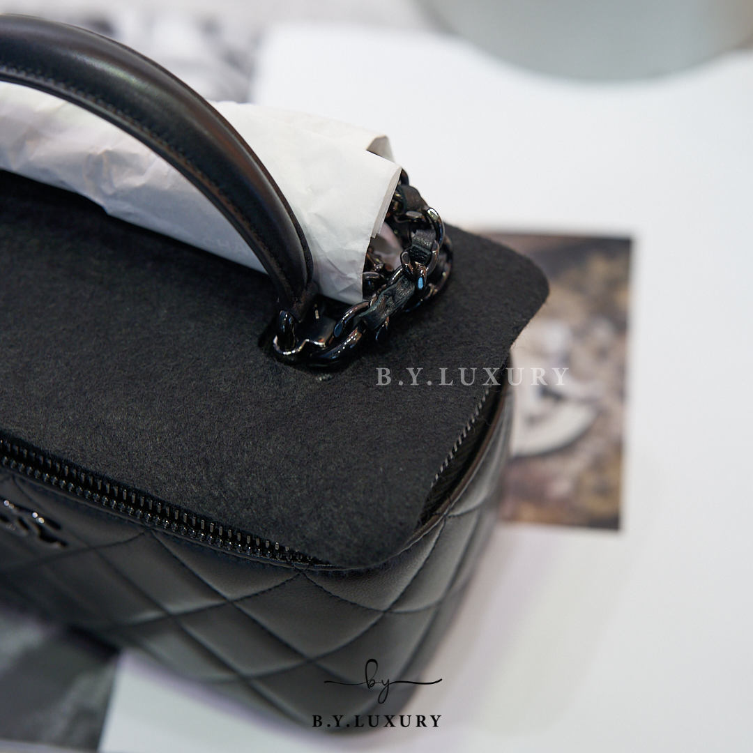 全新現貨 CHANEL Vanity Case So Black 手柄長盒子 盒子包 AP2199