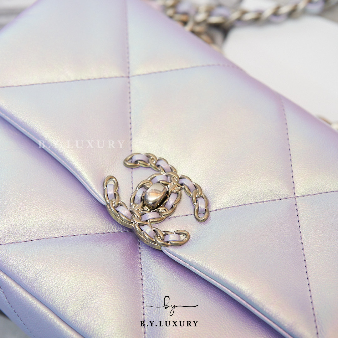 閑置品 CHANEL 19 Medium Bag 牛皮 幻彩色