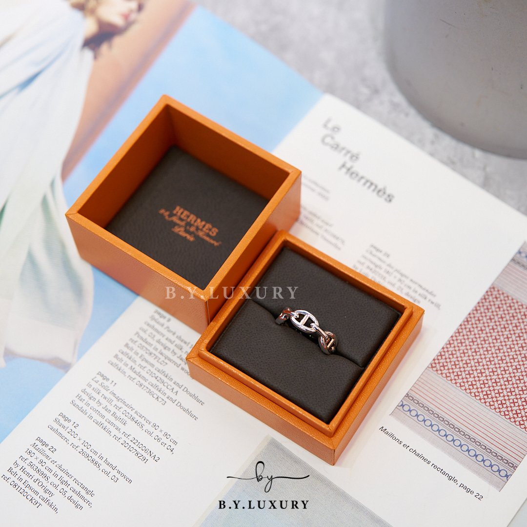 全新現貨 HERMES Chaine D Ancre Enchainee PM AG 925 061 豬鼻戒指