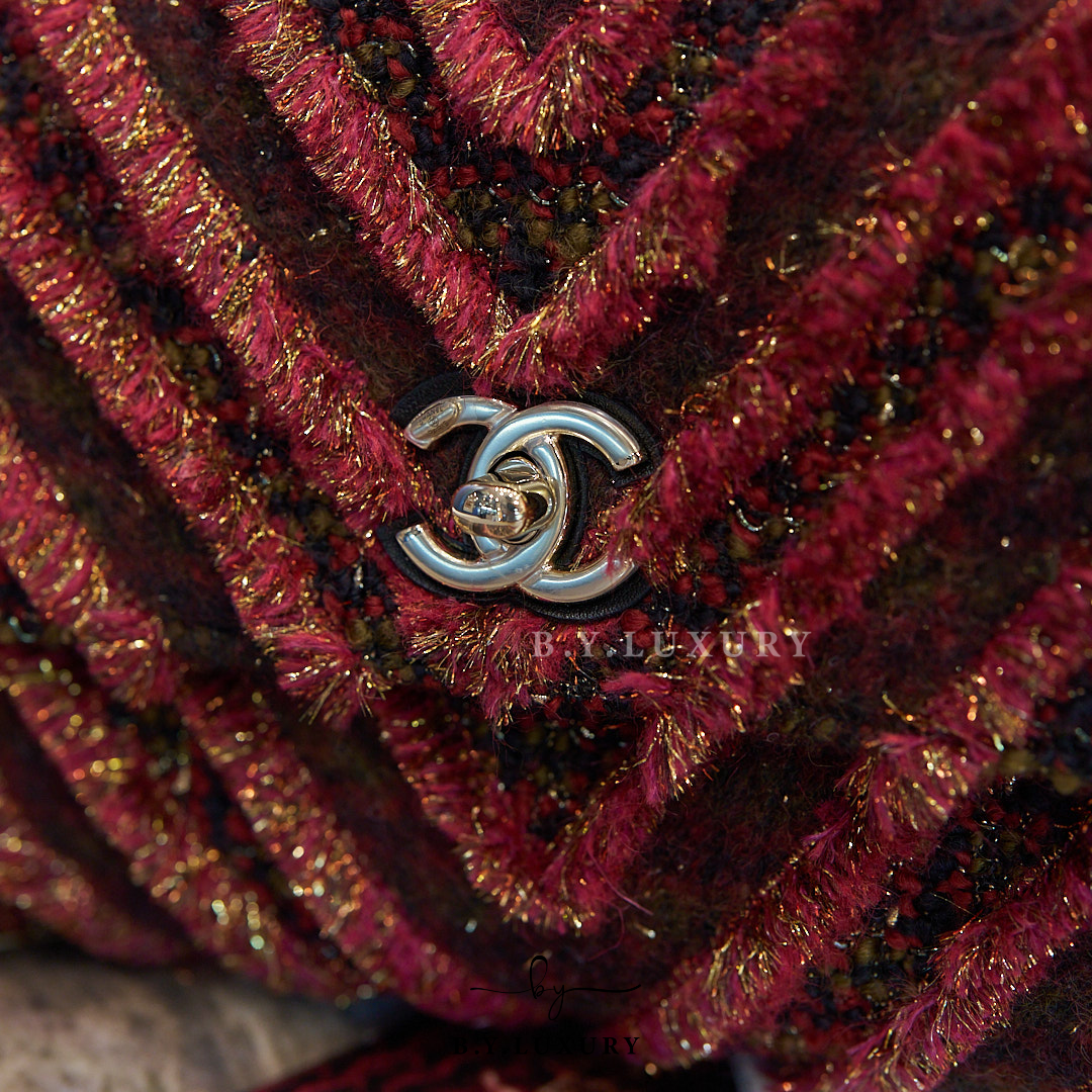 全新現貨 CHANEL Coco Handle Small Bag Red Tweed 斜紋軟呢 紅色 淡金扣