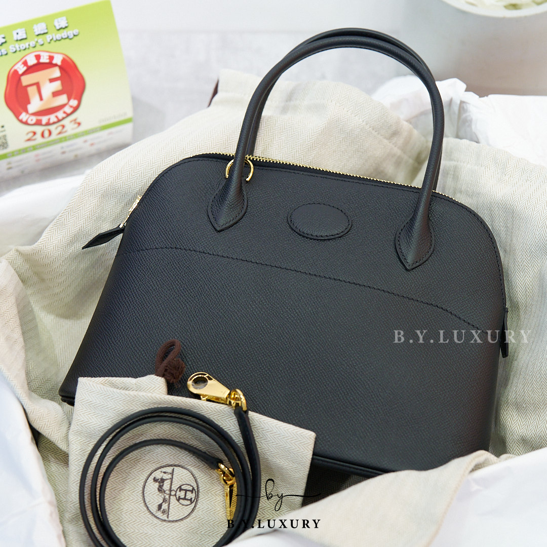 全新現貨 HERMES Bolide 27 Epsom 89 黑色 金扣