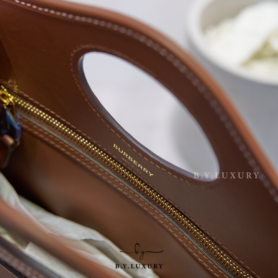 閑置品 BURBERRY Mini Pocket Bag Canva and Leather Brown Checked