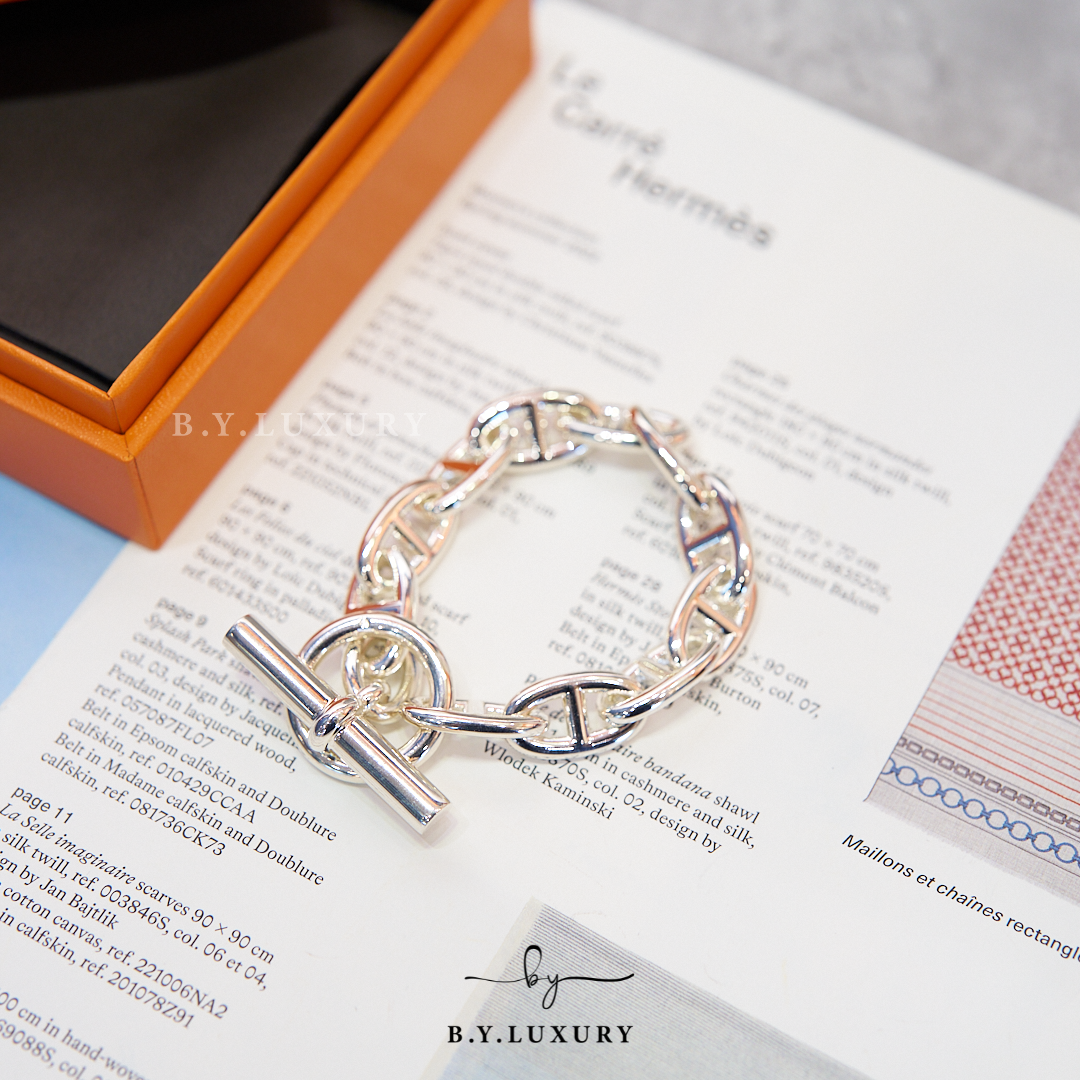 全新現貨 HERMES Chaine d'ancre 925 bracelet Large model size 10