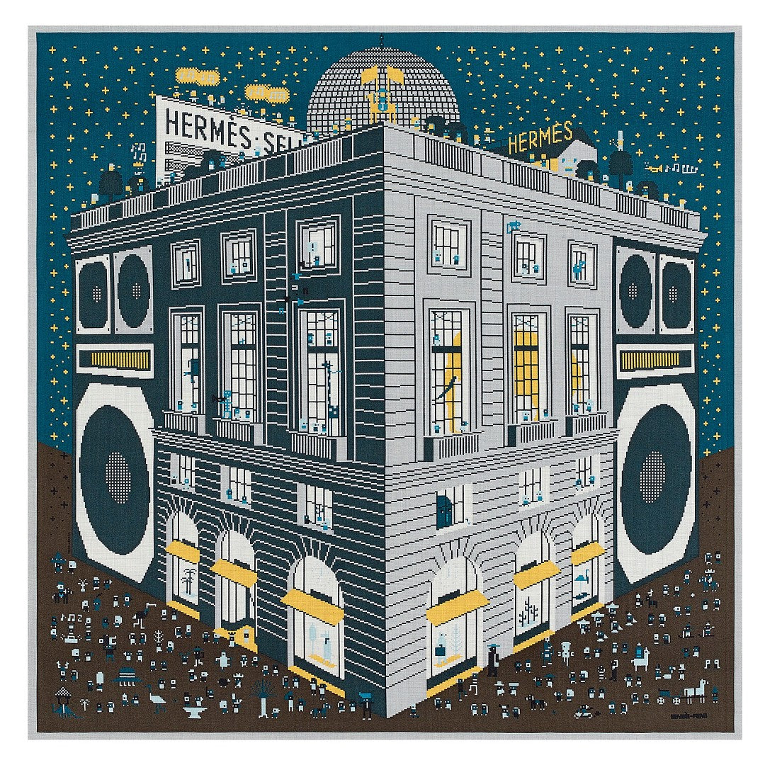 全新現貨 HERMES Faubourg Party Scarf 100 方型絲巾