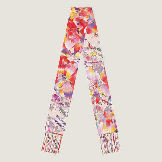 全新現貨 HERMES Marble Silk fringed muffler scarf 日本製 真絲 頸巾