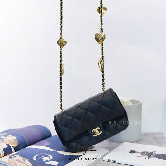 全新現貨 CHANEL Mini Flap Bag CF20 心心鏈款 AS3457