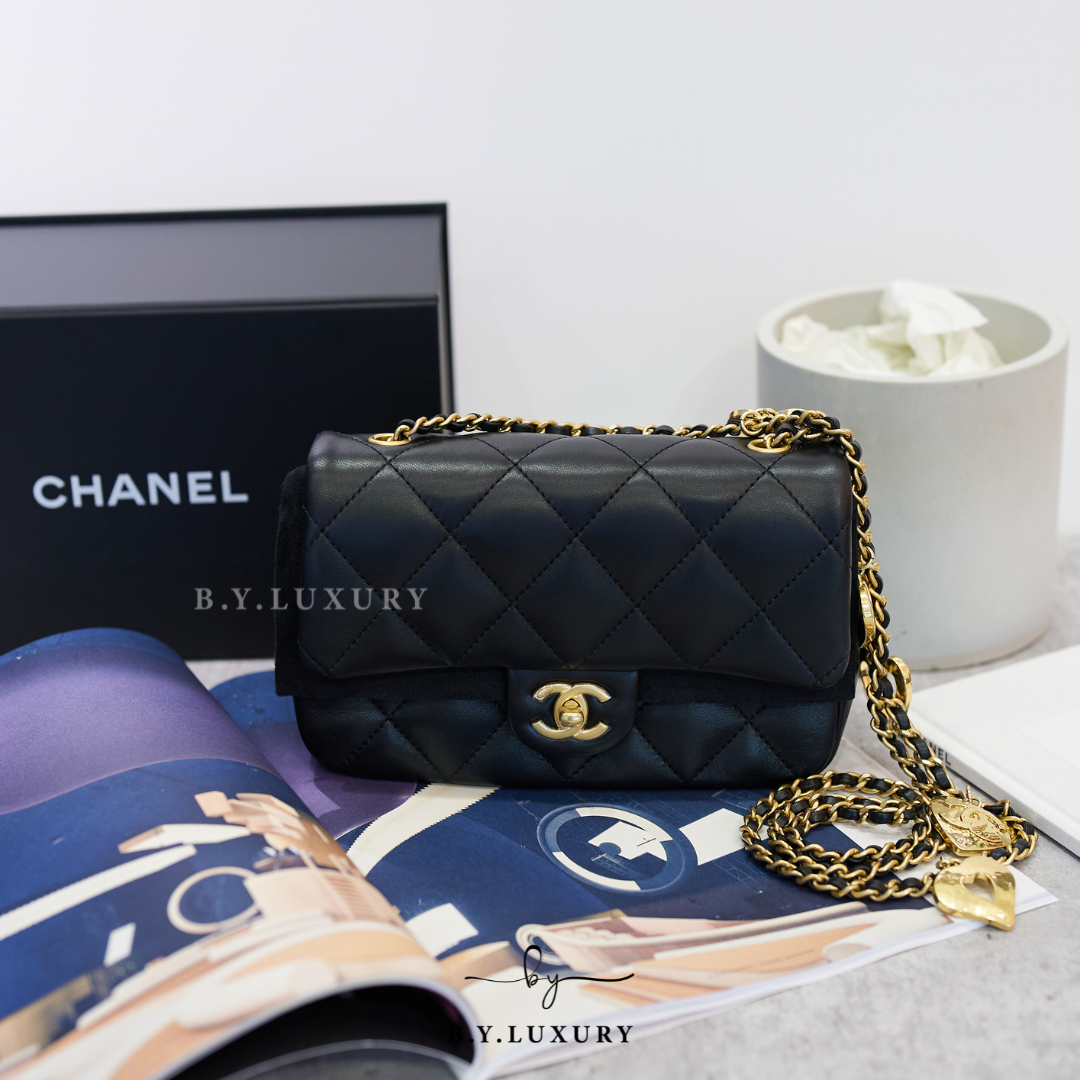 全新現貨 CHANEL Mini Flap Bag CF20 心心鏈款 AS3457
