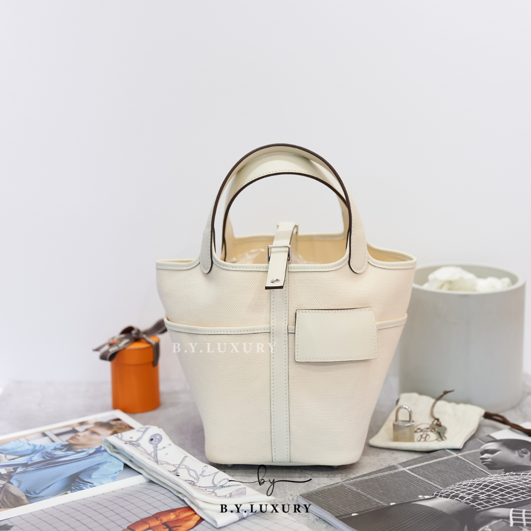 全新現貨 HERMES Picotin 18 Pocket I2 奶油色 銀扣
