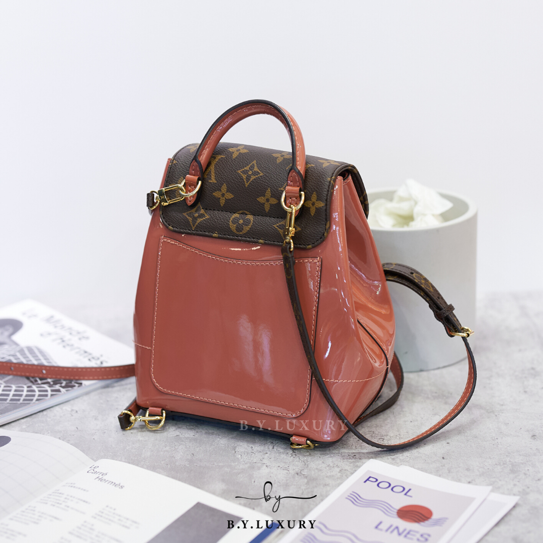 閑置品 LOUIS VUITTON Hot Springs Backpack Monogram 棗紅色 小背包