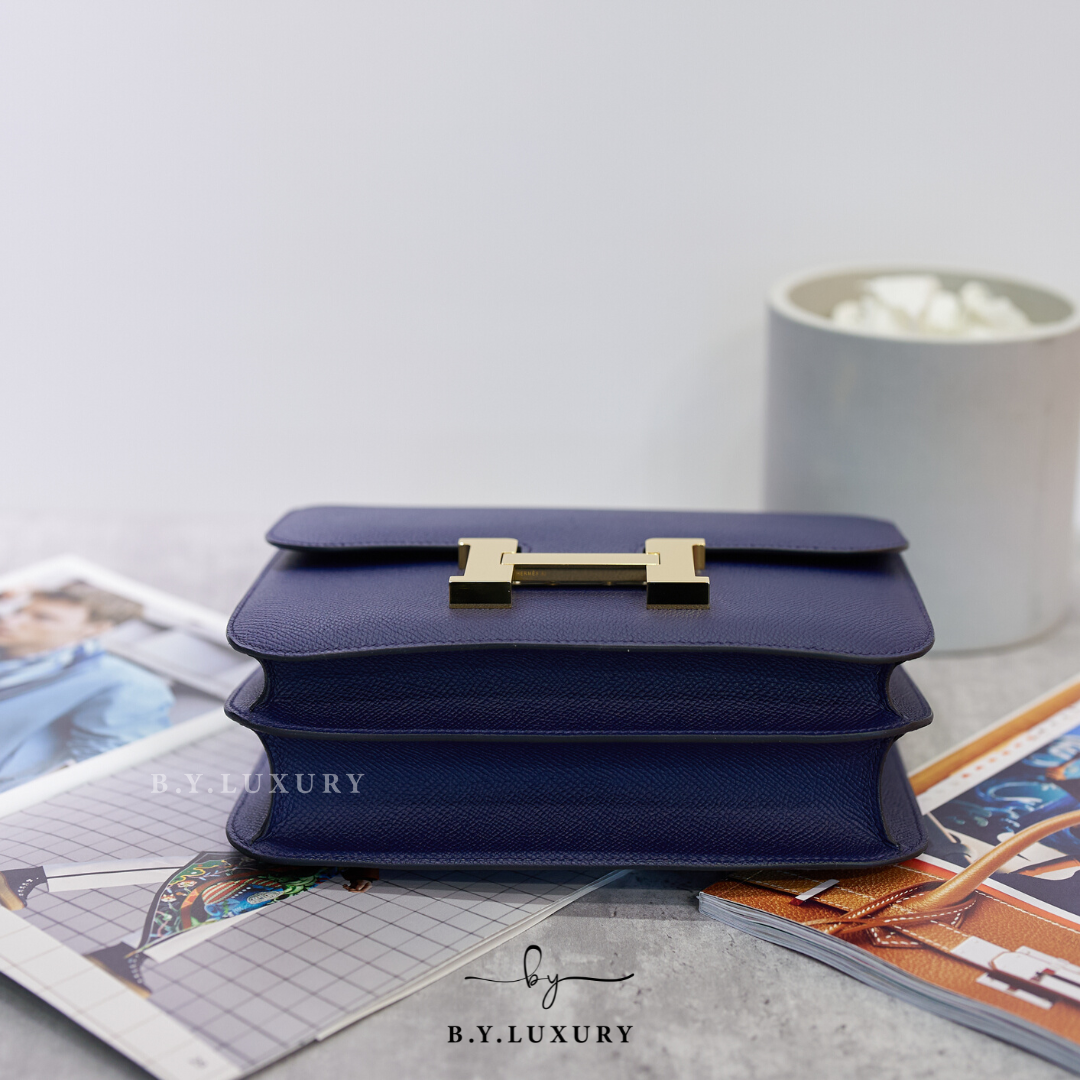 閑置品 HERMES Constance 24 73 寶石藍 Epsom