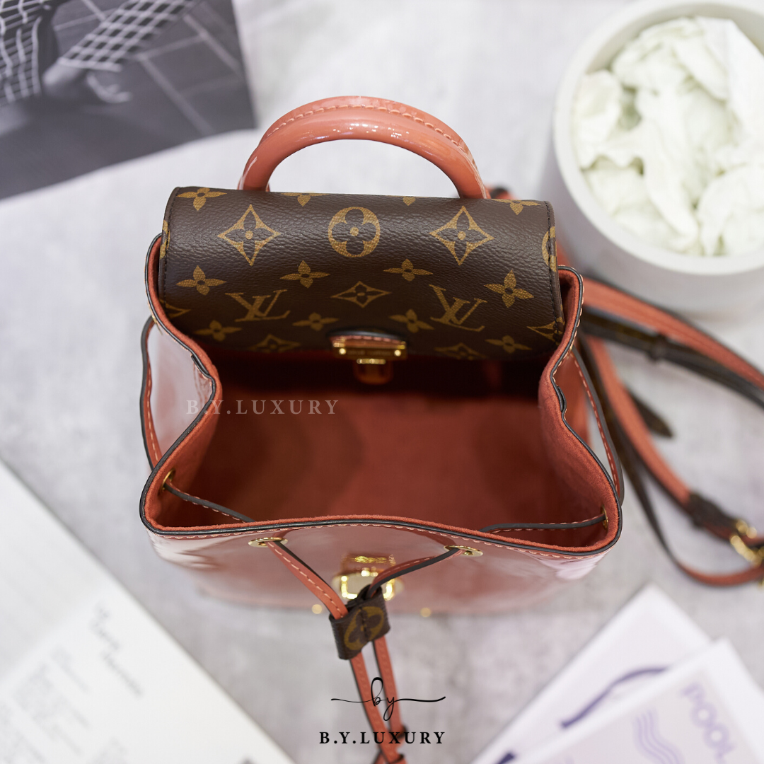 閑置品 LOUIS VUITTON Hot Springs Backpack Monogram 棗紅色 小背包