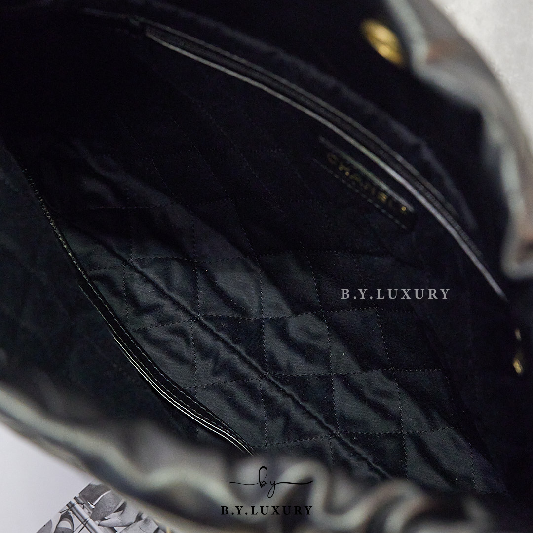 閑置品 CHANEL 22 小號 亮面小牛皮 黑色 垃圾袋 AS3260