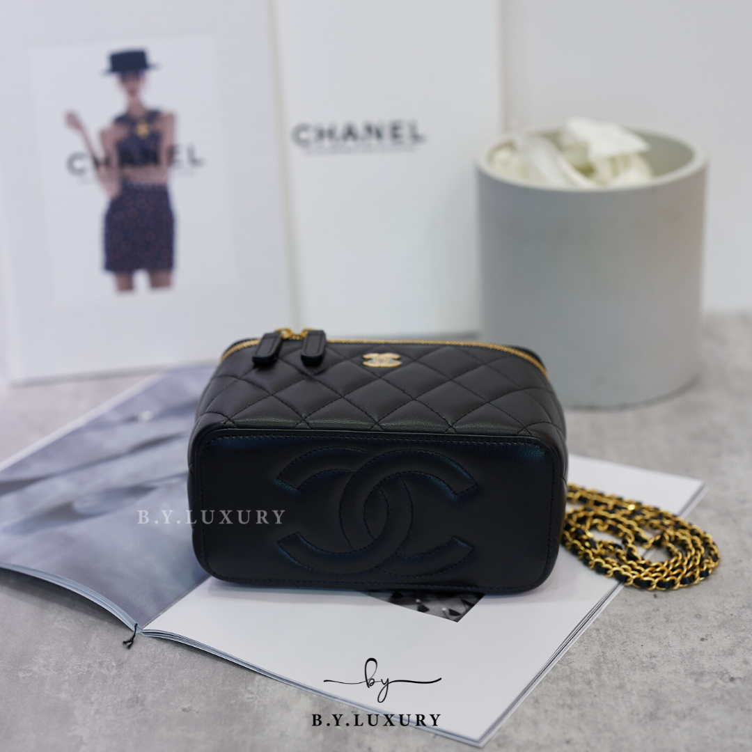 全新現貨 CHANEL Vanity Case C Love C 黑色 長廢包 AP3034