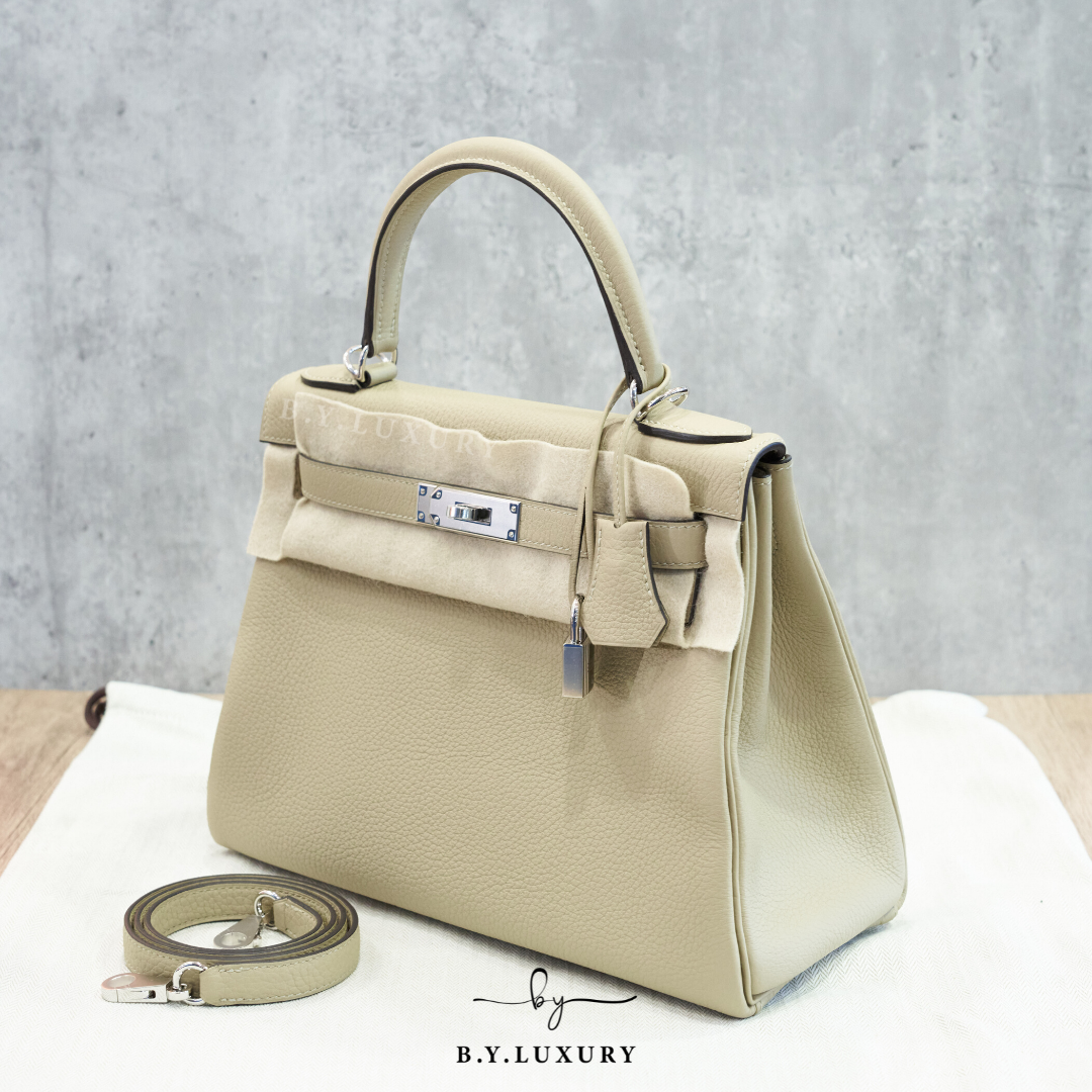 全新現貨 HERMES Kelly 28 TC S2 風衣灰 銀扣