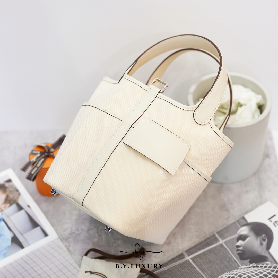 全新現貨 HERMES Picotin 18 Pocket I2 奶油色 銀扣