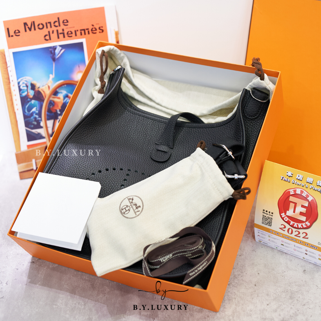 全新現貨 HERMES Evelyne 29 TC 89 黑色 銀扣