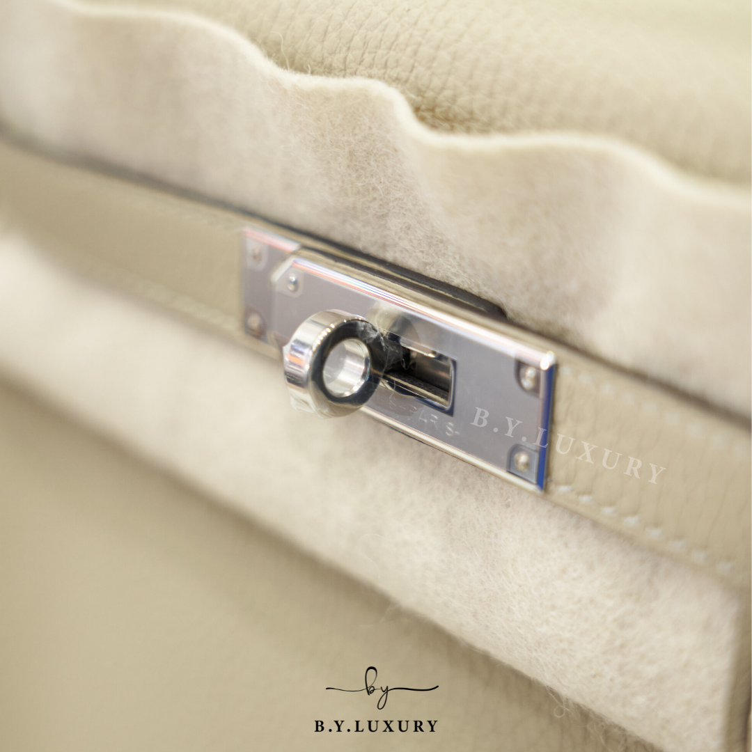 全新現貨 HERMES Kelly 28 TC S2 風衣灰 銀扣