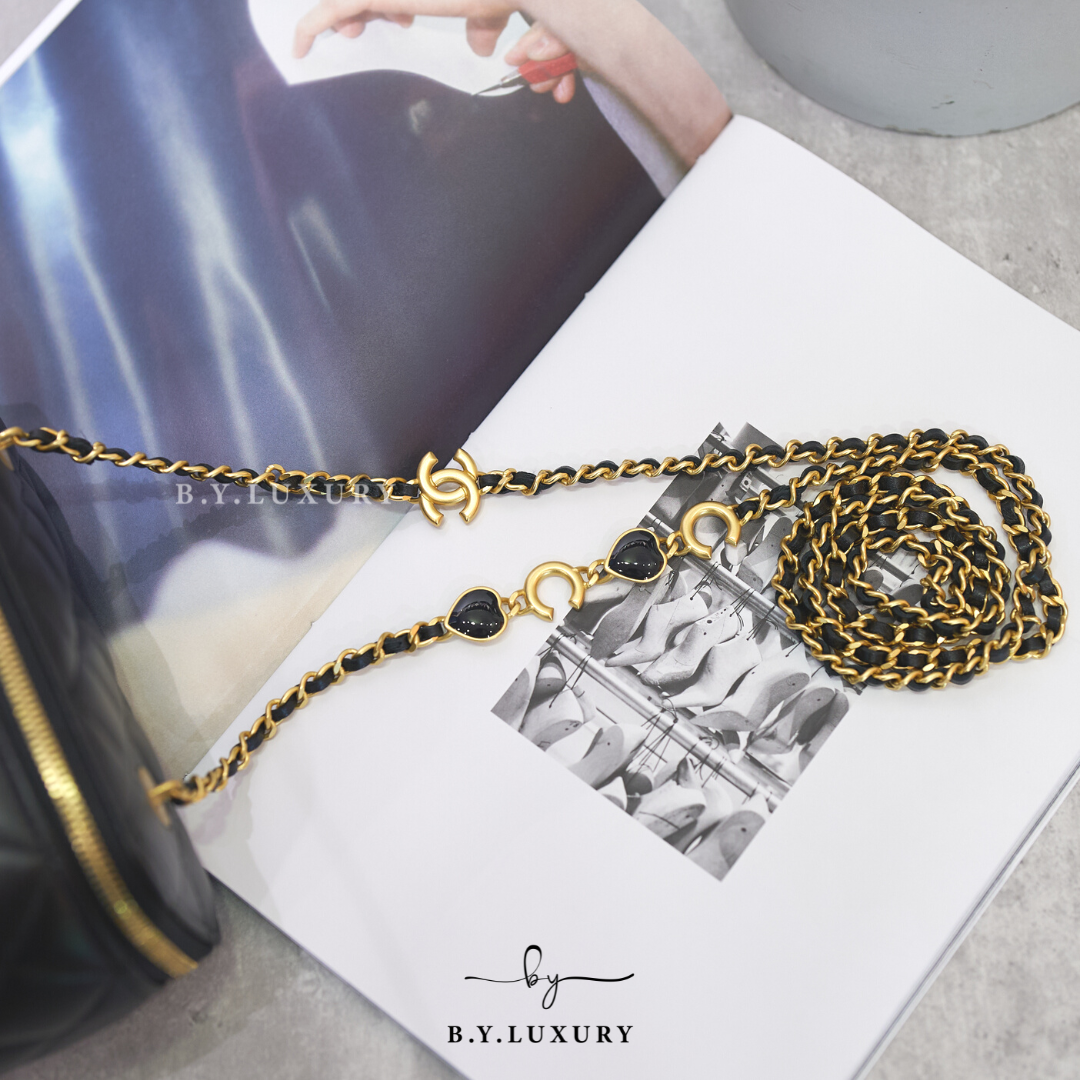 全新現貨 CHANEL Vanity Case C Love C 黑色 長廢包 AP3034