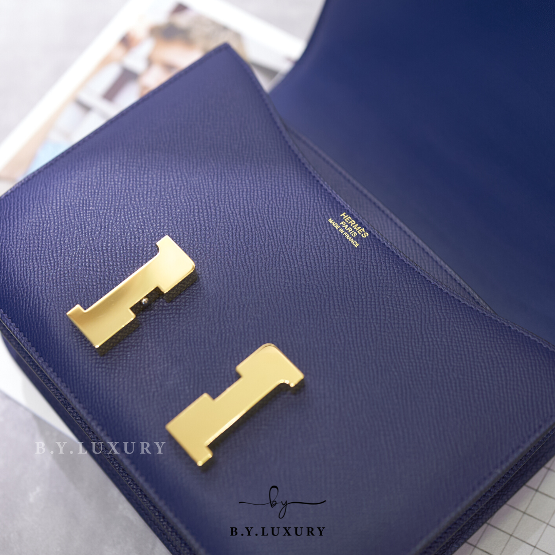 閑置品 HERMES Constance 24 73 寶石藍 Epsom