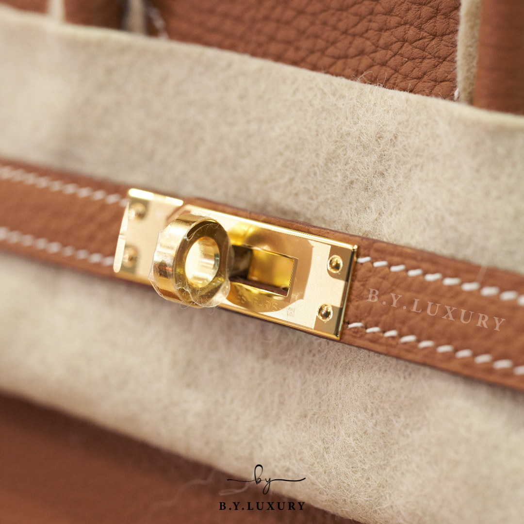 全新現貨 HERMES Birkin 25 Togo 37 金棕色 金扣