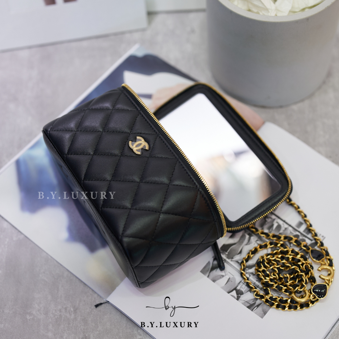 全新現貨 CHANEL Vanity Case C Love C 黑色 長廢包 AP3034