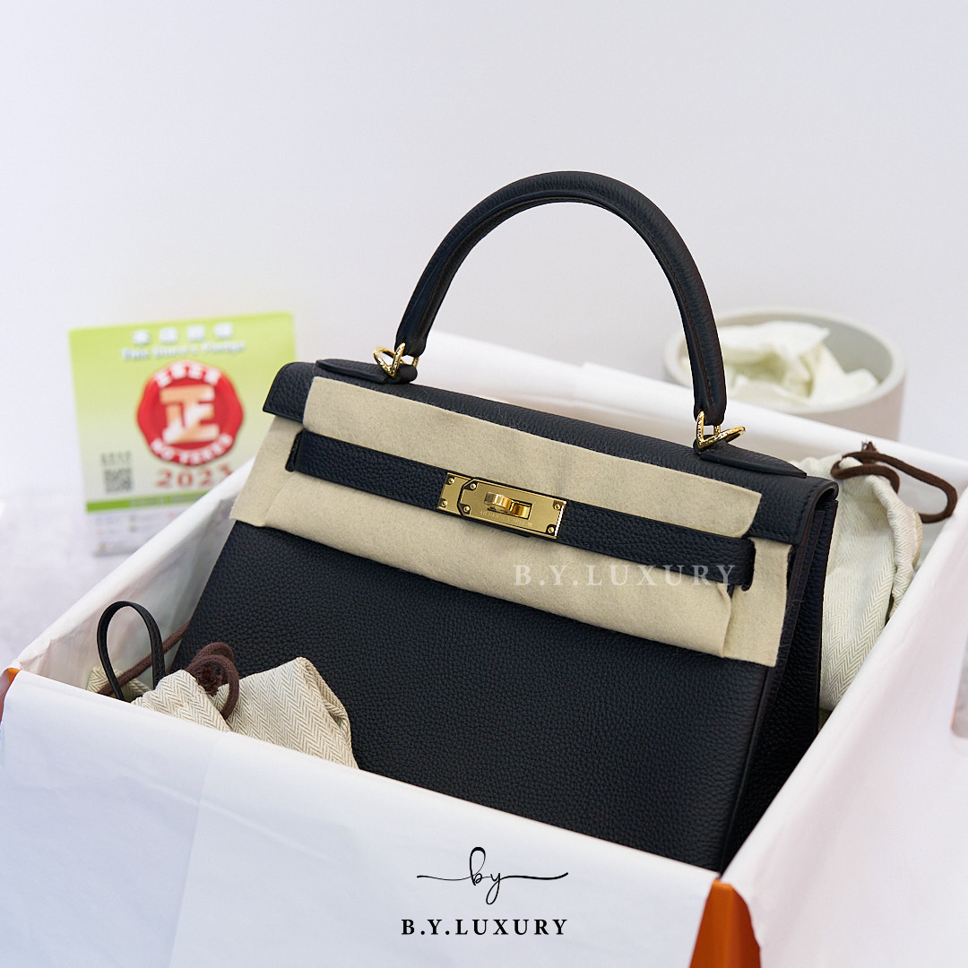 全新現貨 HERMES Kelly 28 Togo 89 黑色 金扣