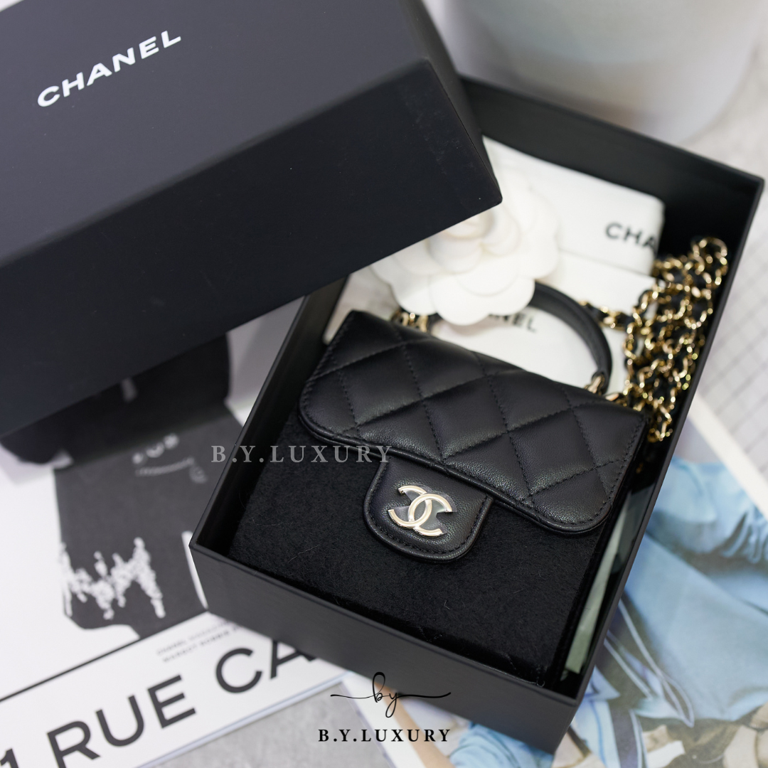 全新現貨 CHANEL Clutch with Chain 22P 黑色 小廢包