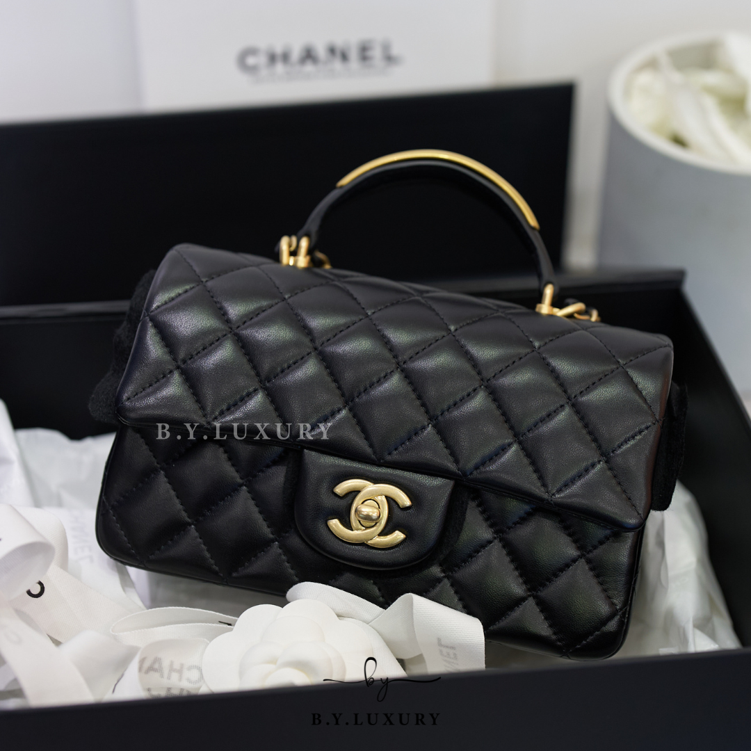 全新現貨 CHANEL mini Flap Bag with top handle 22B CF20 AS2431