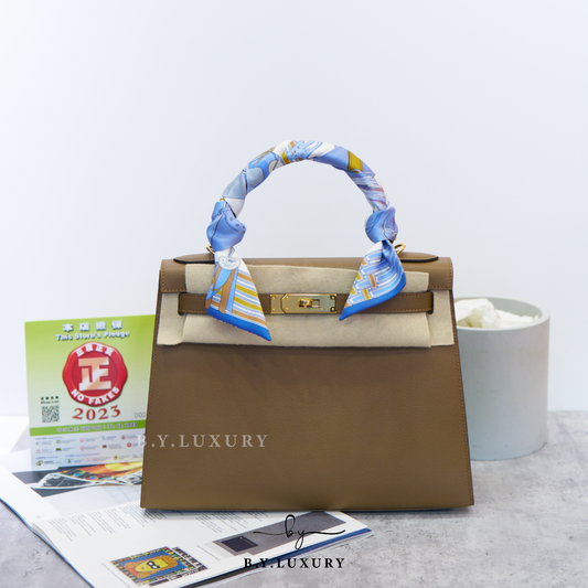 全新現貨 HERMES Kelly 28 Epsom 3G 栗子色 金扣