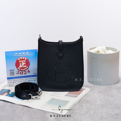 全新現貨 HERMES mini Evelyne 16 TC Noir PHW