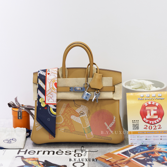 全新現貨 HERMES Birkin 25 In & Out Swift 4B 餅乾色 銀扣