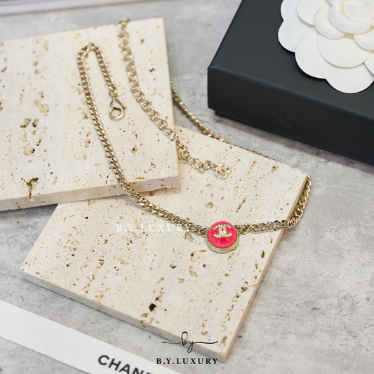 全新現貨 CHANEL Necklace 水鑽 淡金 頸鏈 AB7802